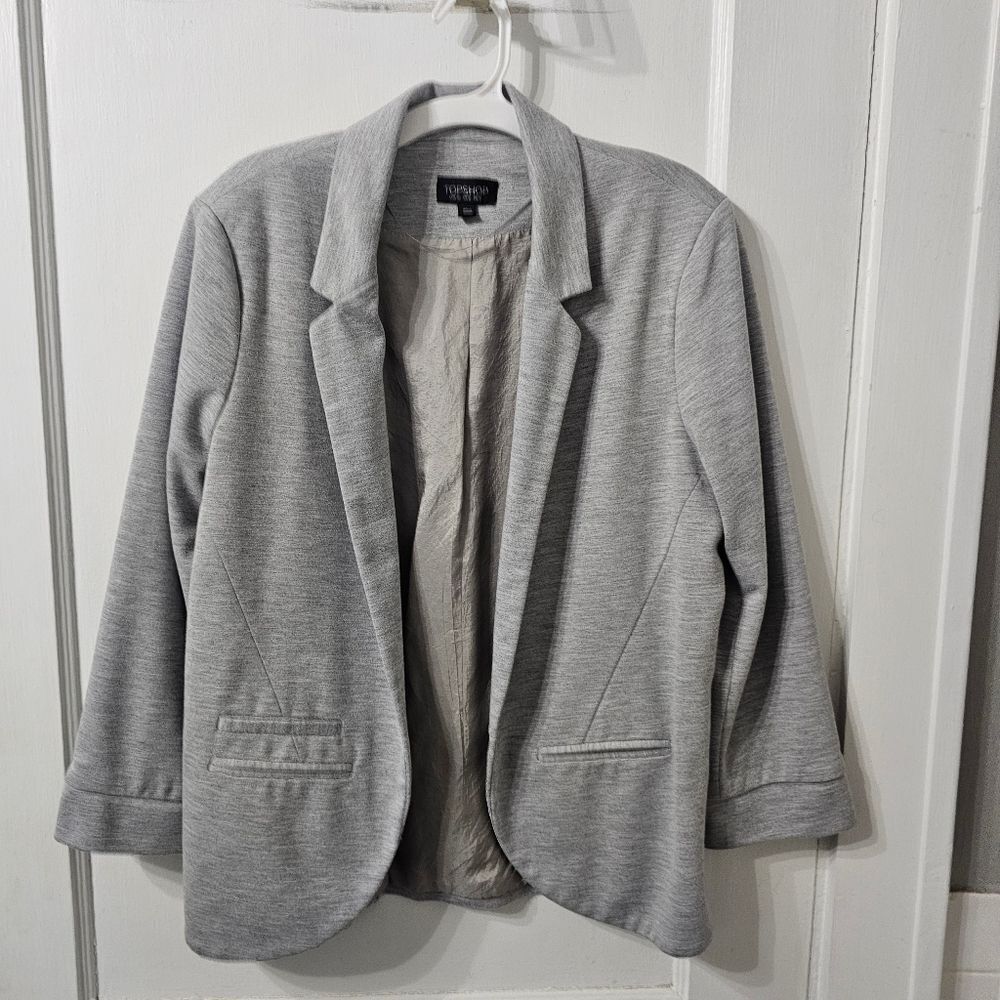 Topshop Knit, Gray Blazer, Sz 8, Great Condition